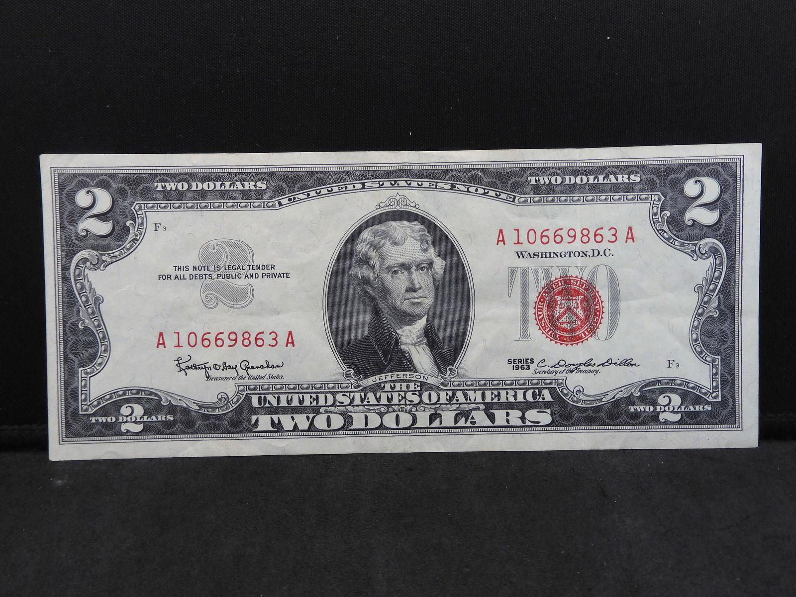 1963 Beautiful Crisp $2 Red Seal United States Note. (1 of 3)