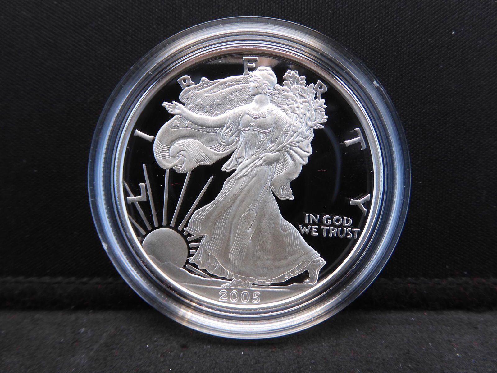 2005-W Proof Silver American Eagle With Original Gov't (1 of 4)