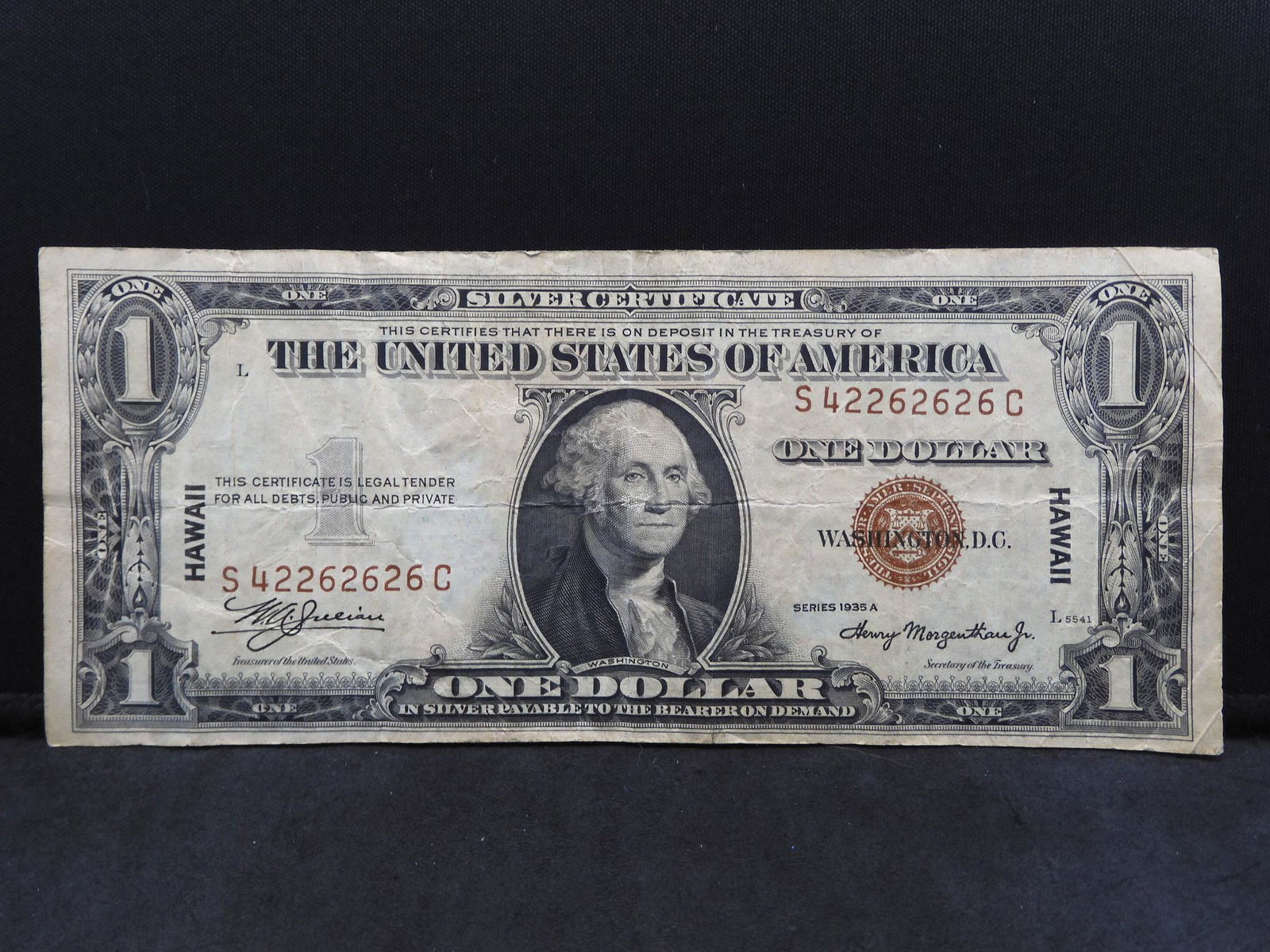 Series 1935-A U.S. $1 Silver Certificate - Hawaii Note (1 of 3)