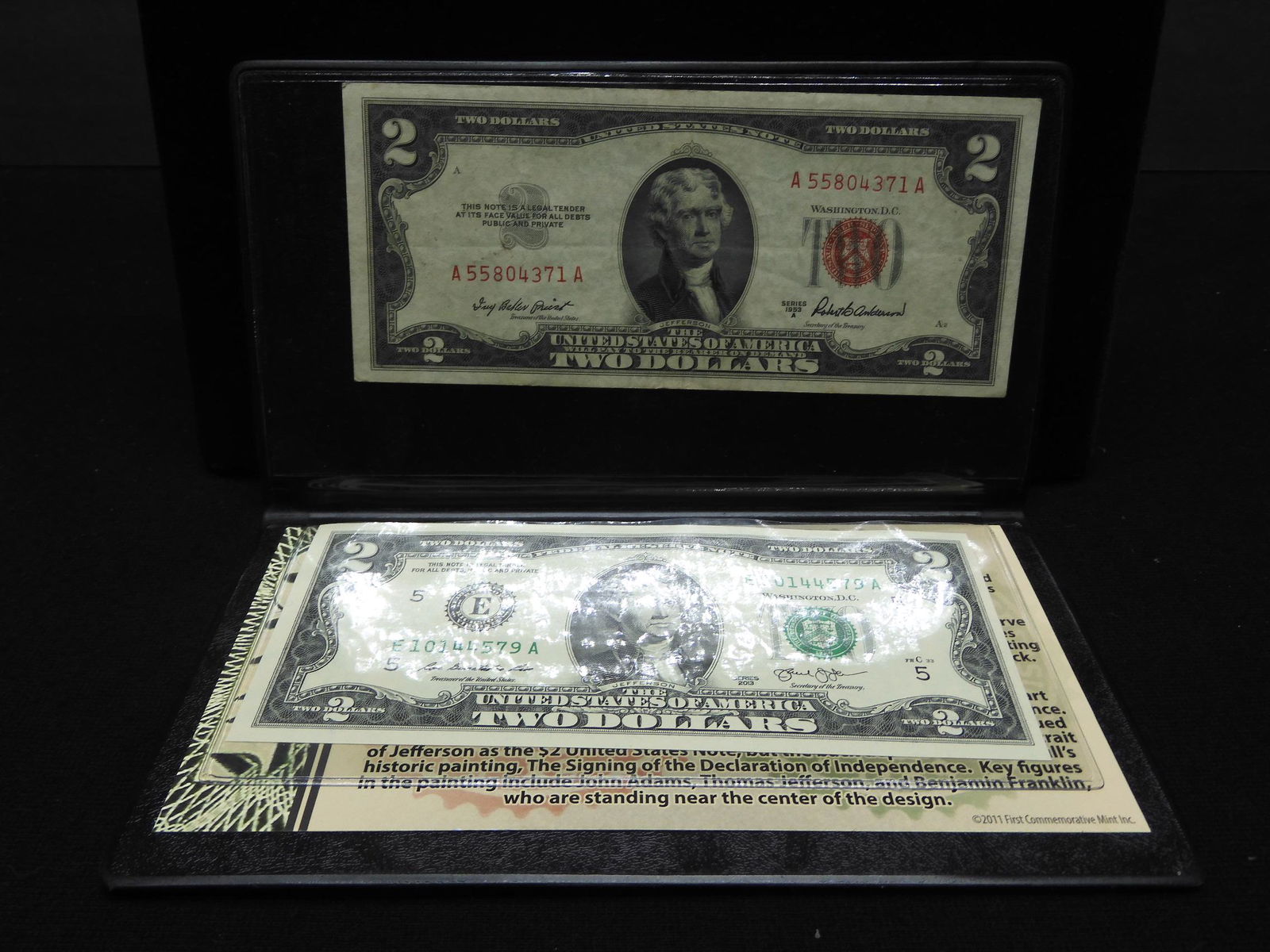 Red & Green Seal $2.00 U.S. Notes - Series 1953-A & (1 of 8)