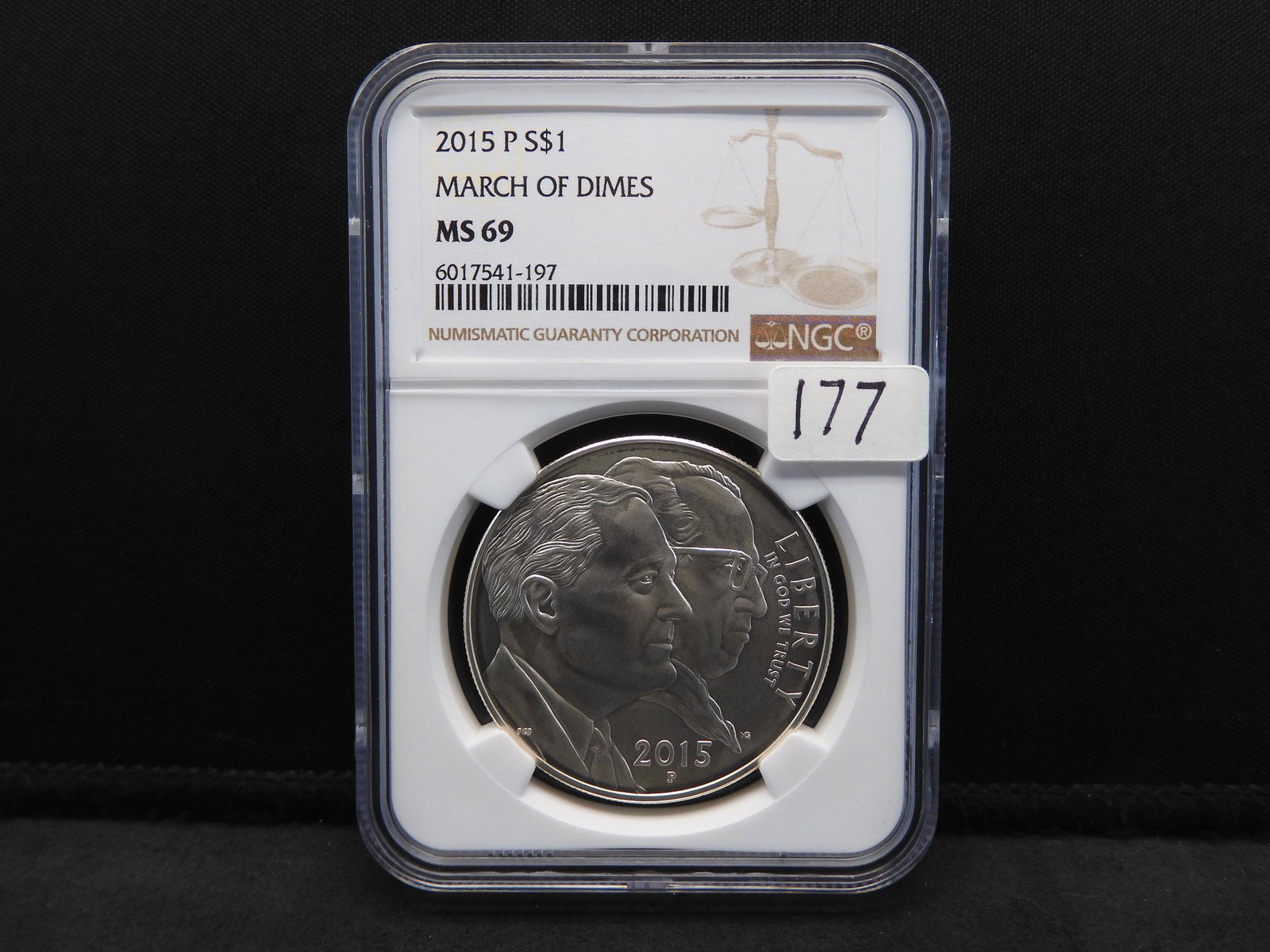 2015 NGC MS69 March of Dimes Silver Dollar: 2015 NGC MS69 March of Dimes Silver Dollar