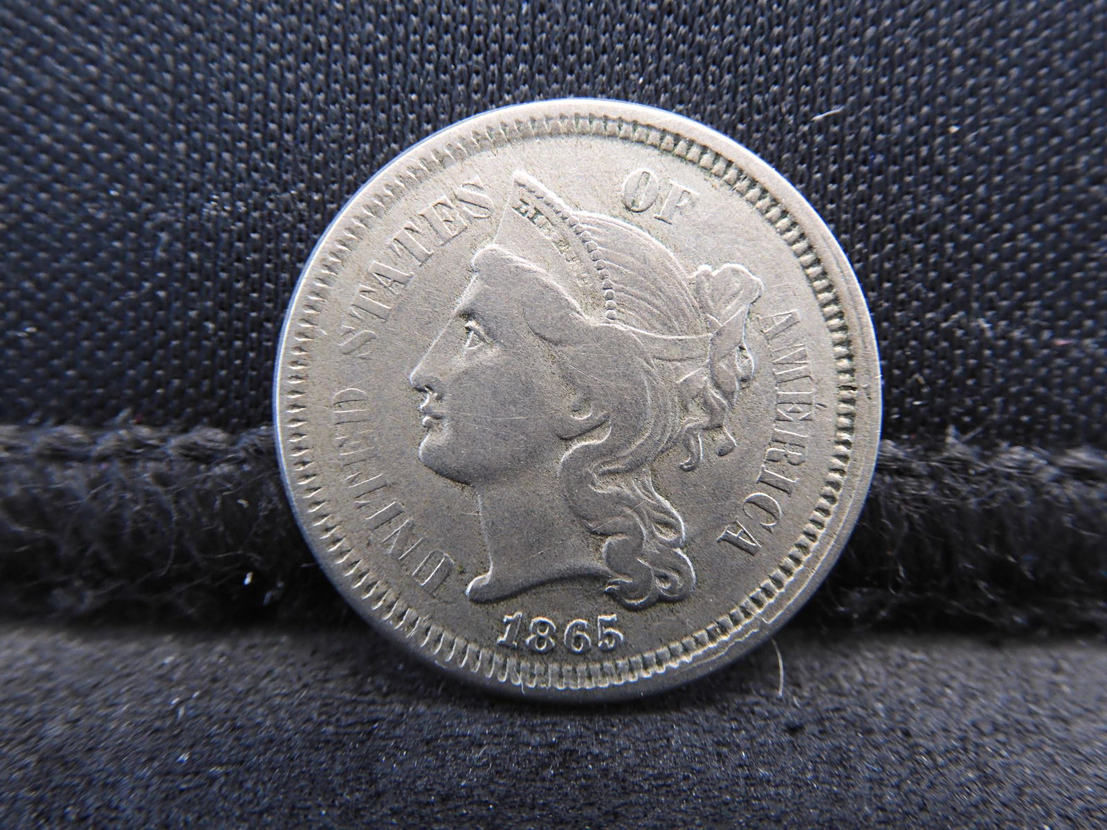 1865 Three 3 Cent Nickel - Civil War Date (1 of 2)