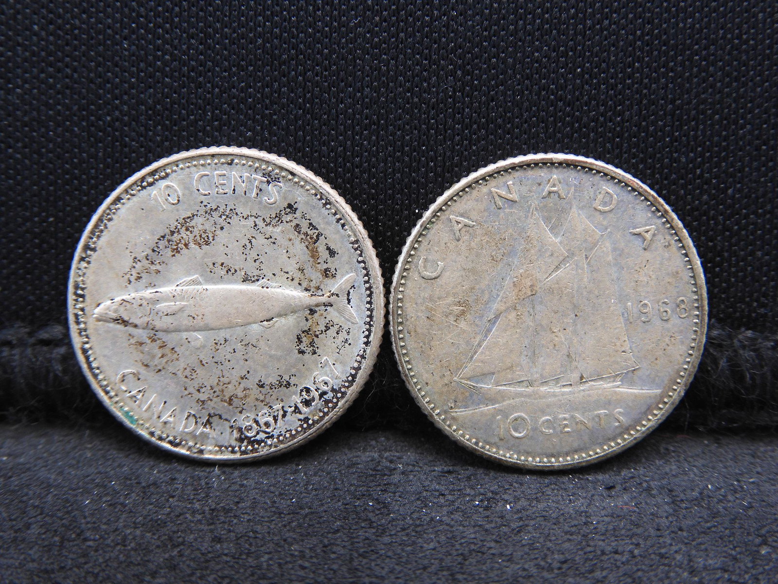1967 & 1968 Canadian 50% Silver Dimes.: 1967 & 1968 Canadian 50% Silver Dimes.