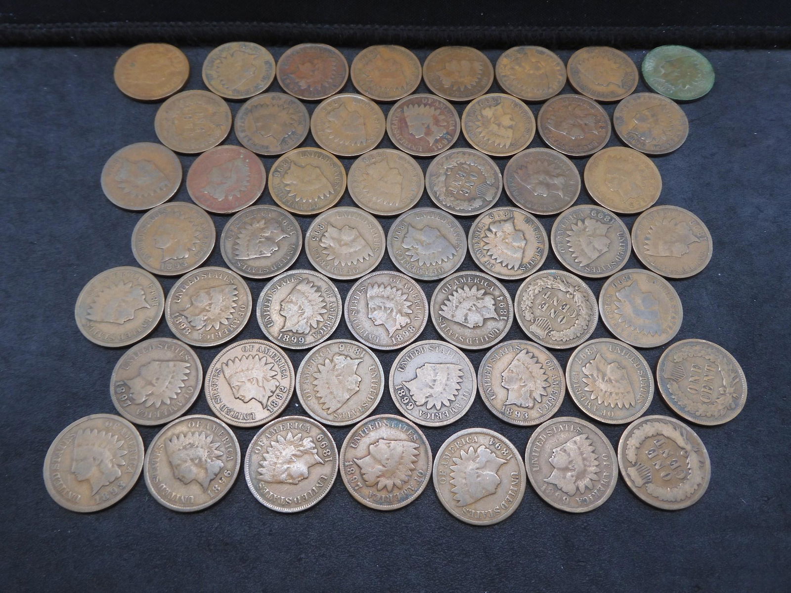 (50) 1890s Mixed date Indian Cents.  All nice coins in (1 of 4)