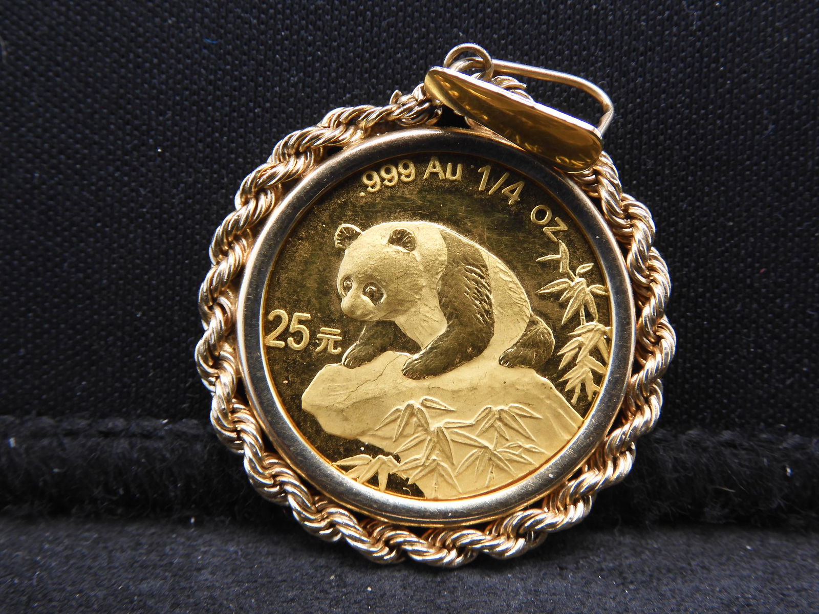 1999 Large Date Serif 1 Gold Panda -25 Yuan  .999 AU (1 of 3)