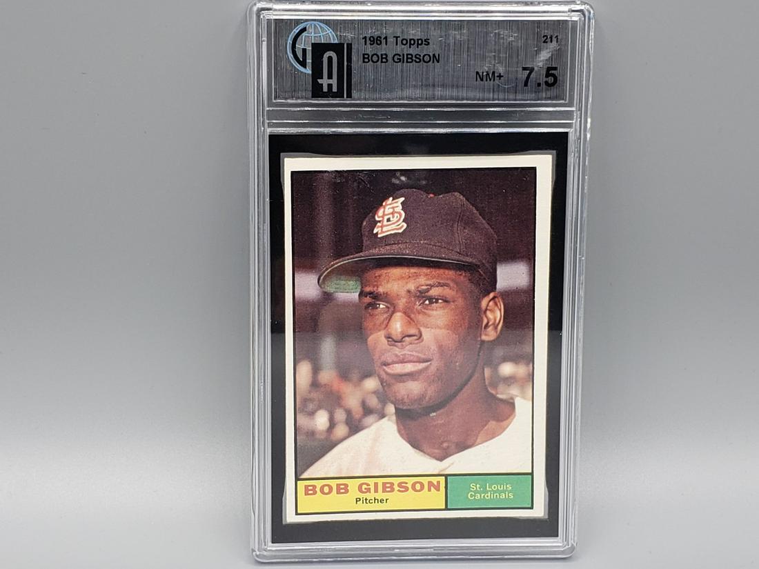 1961 Topps Bob Gibson #211 GAI 7.5 NM+: 1961 Topps Bob Gibson #211 GAI 7.5 NM+