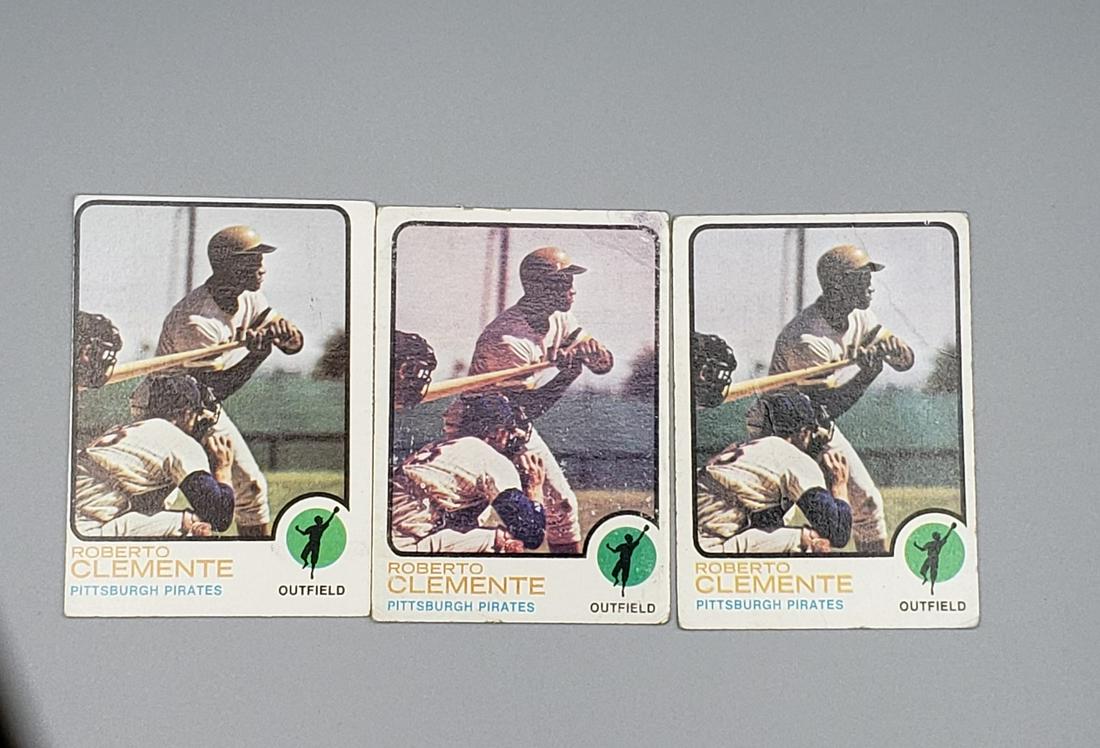 (3) 1973 Topps Roberto Clemente #50 Cards HOF (1 of 2)