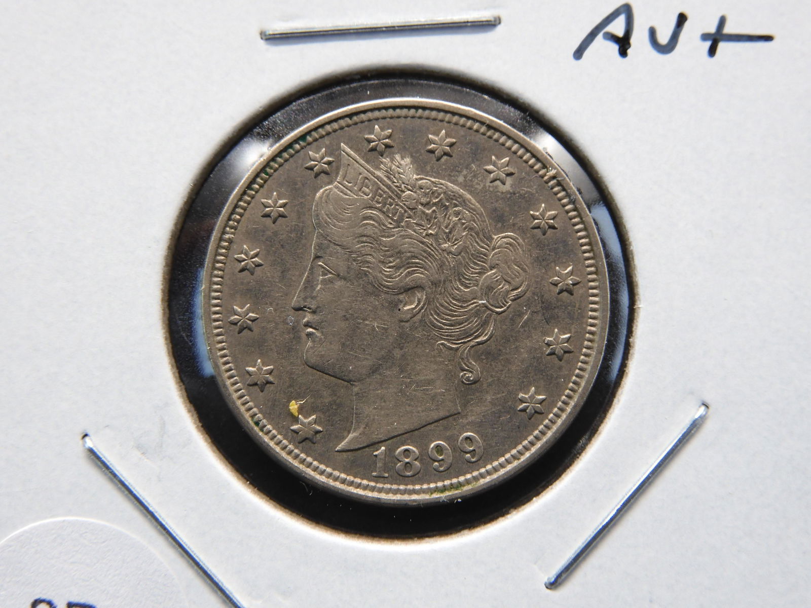 1899 Liberty "V" 5c.  AU+.  Scarce. (1 of 3)