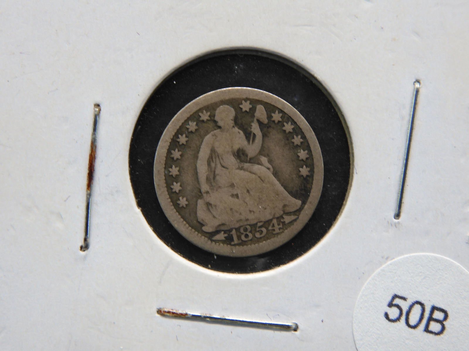1854 Seated 1/2 Dime. (1 of 3)