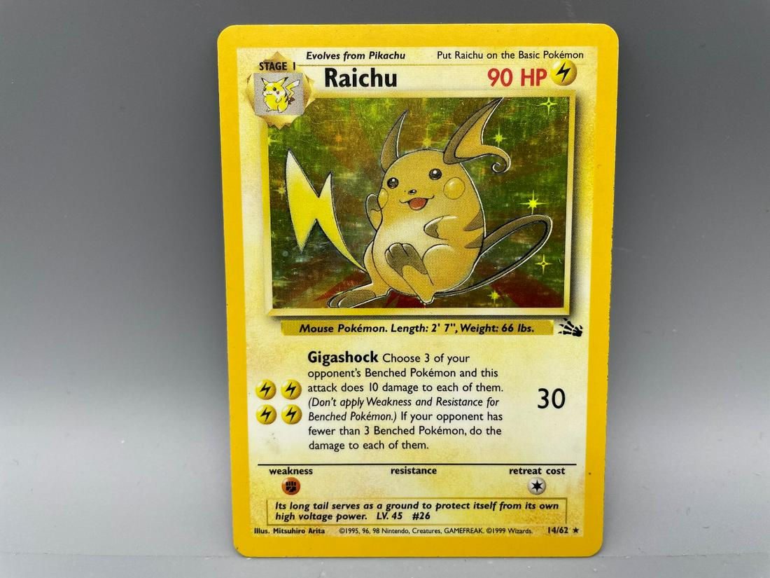 Pokemon Fossil Raichu Holo #14/63: Pokemon Fossil Raichu Holo #14/63