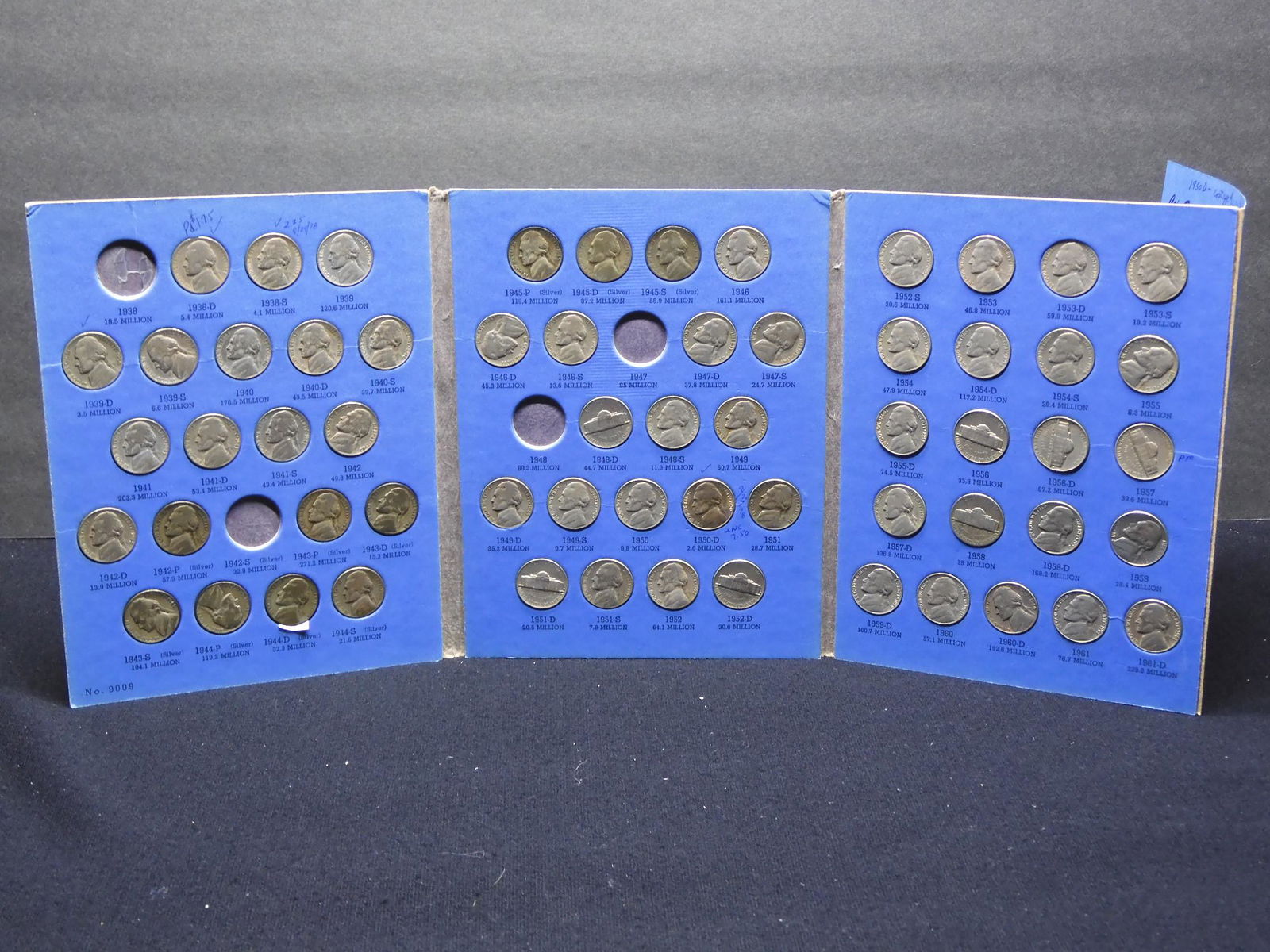 Partial Set Jefferson Nickels in Whitman Album #9009 w/ (1 of 7)