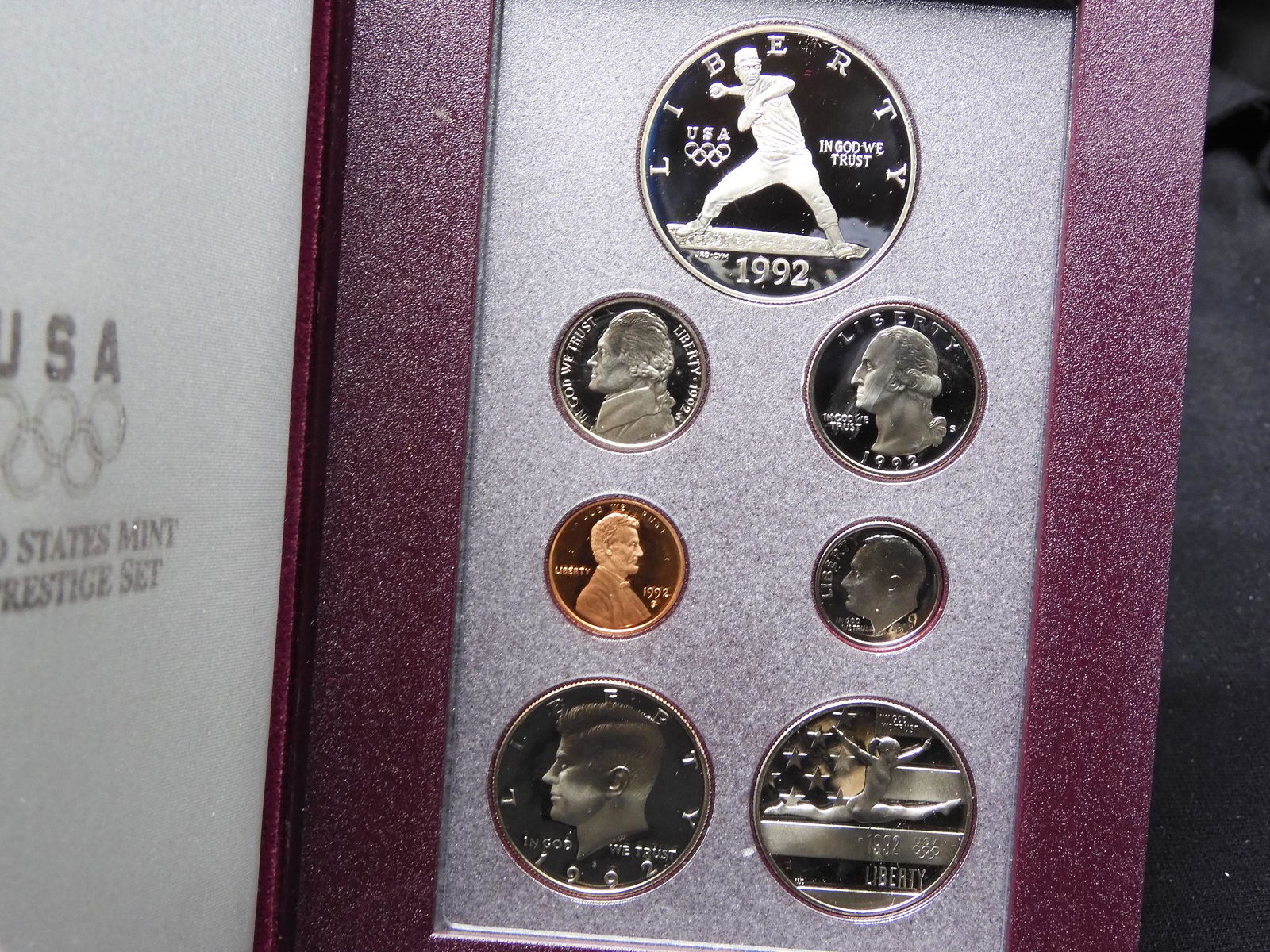 1992 U.S. Olympic Prestige 7 Coin Proof Set OGP - (1 of 5)