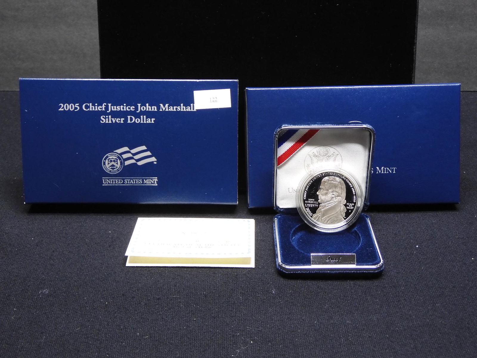 2005 Chief Justice John Marshall Proof Silver Dollar: 2005 Chief Justice John Marshall Proof Silver Dollar OGP
