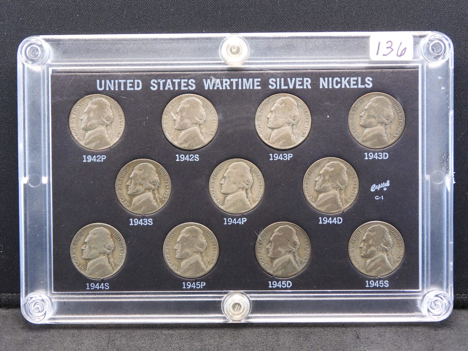 U.S. Wartime Silver Nickel Set in Plastic Case - (1 of 2)