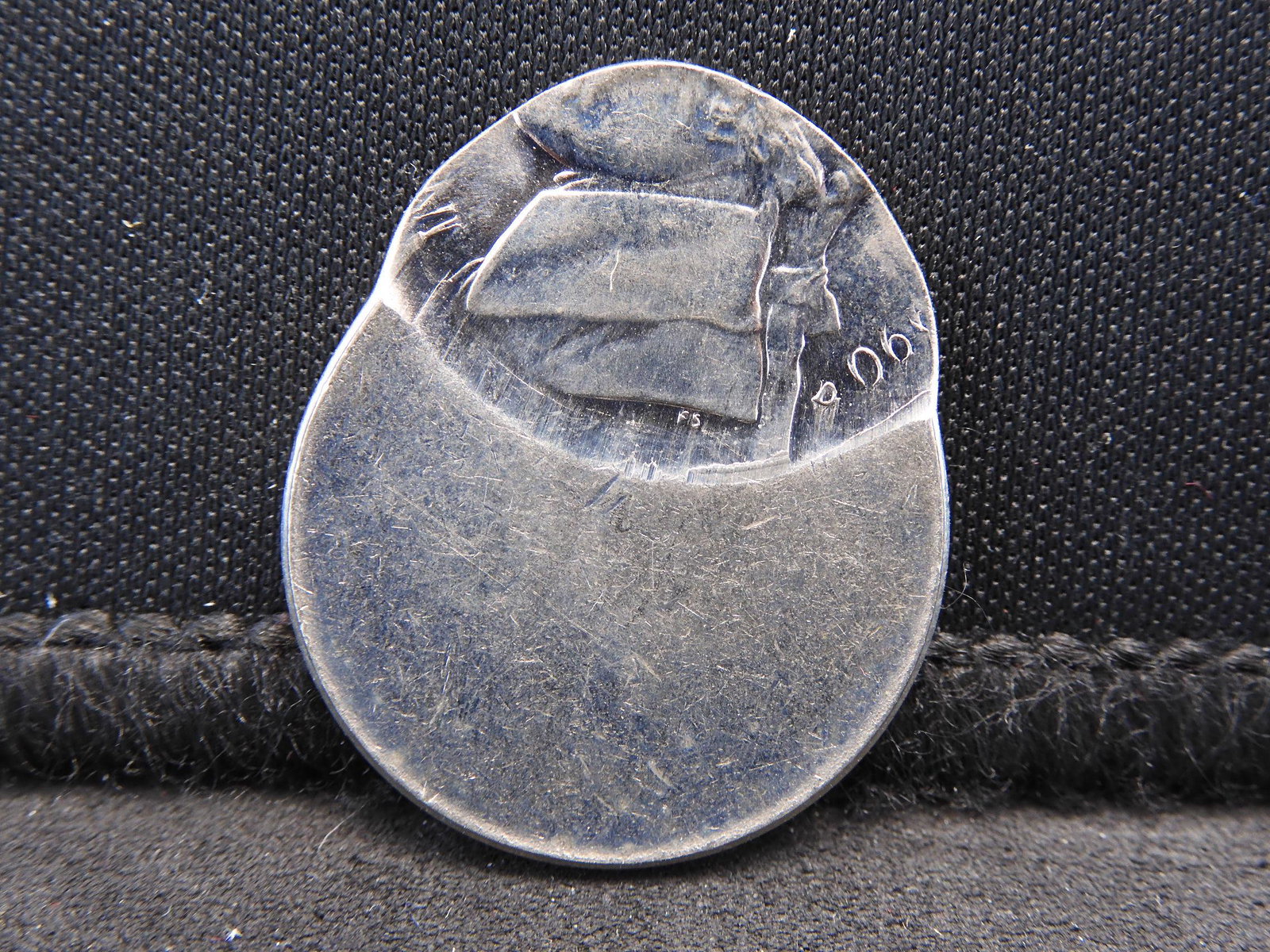 Error - 65% Off Center 1990-D Jefferson Nickel: Error - 65% Off Center 1990-D Jefferson Nickel