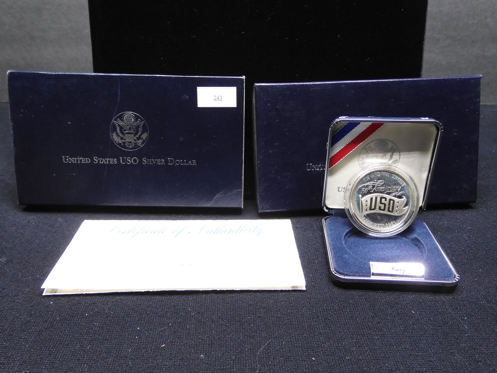 1991 U.S. Proof USO 50th Anniv Silver Dollar OGP (1 of 4)