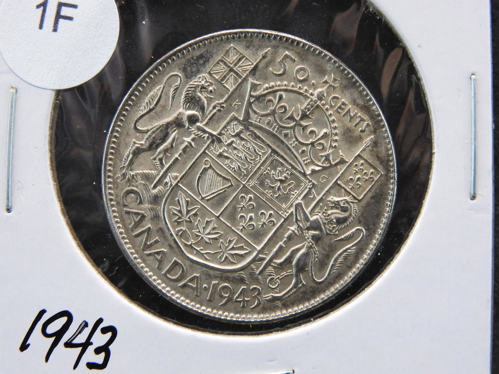 1943 Canadian Half Dollar 80% Silver (1 of 3)
