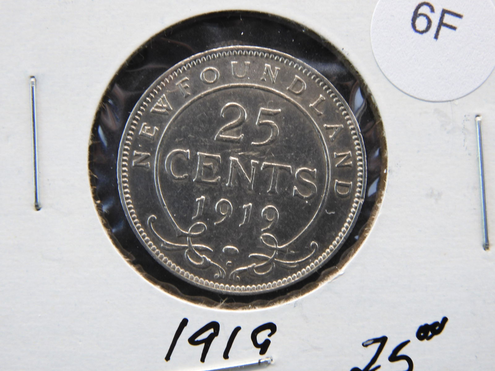 1919 New Foundland Quarter  92.5% Silver (1 of 3)