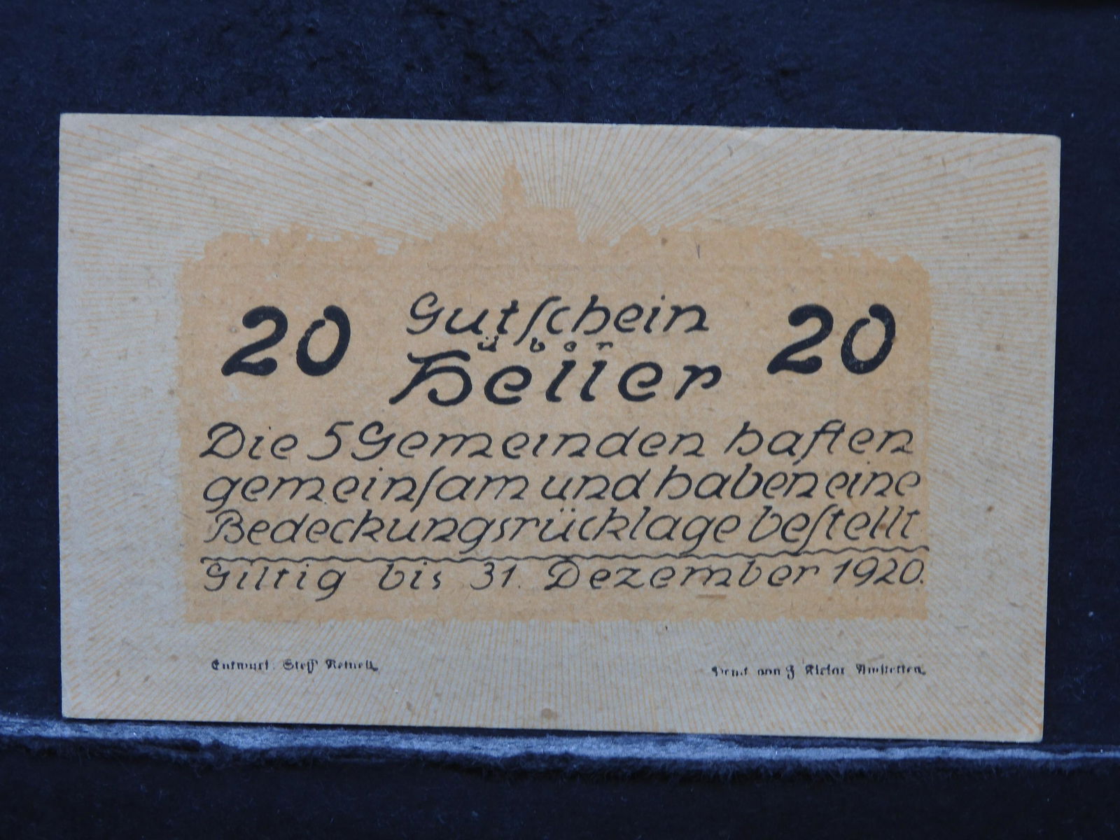 1920 Austrian Notgeld 20 Heller (1 of 2)