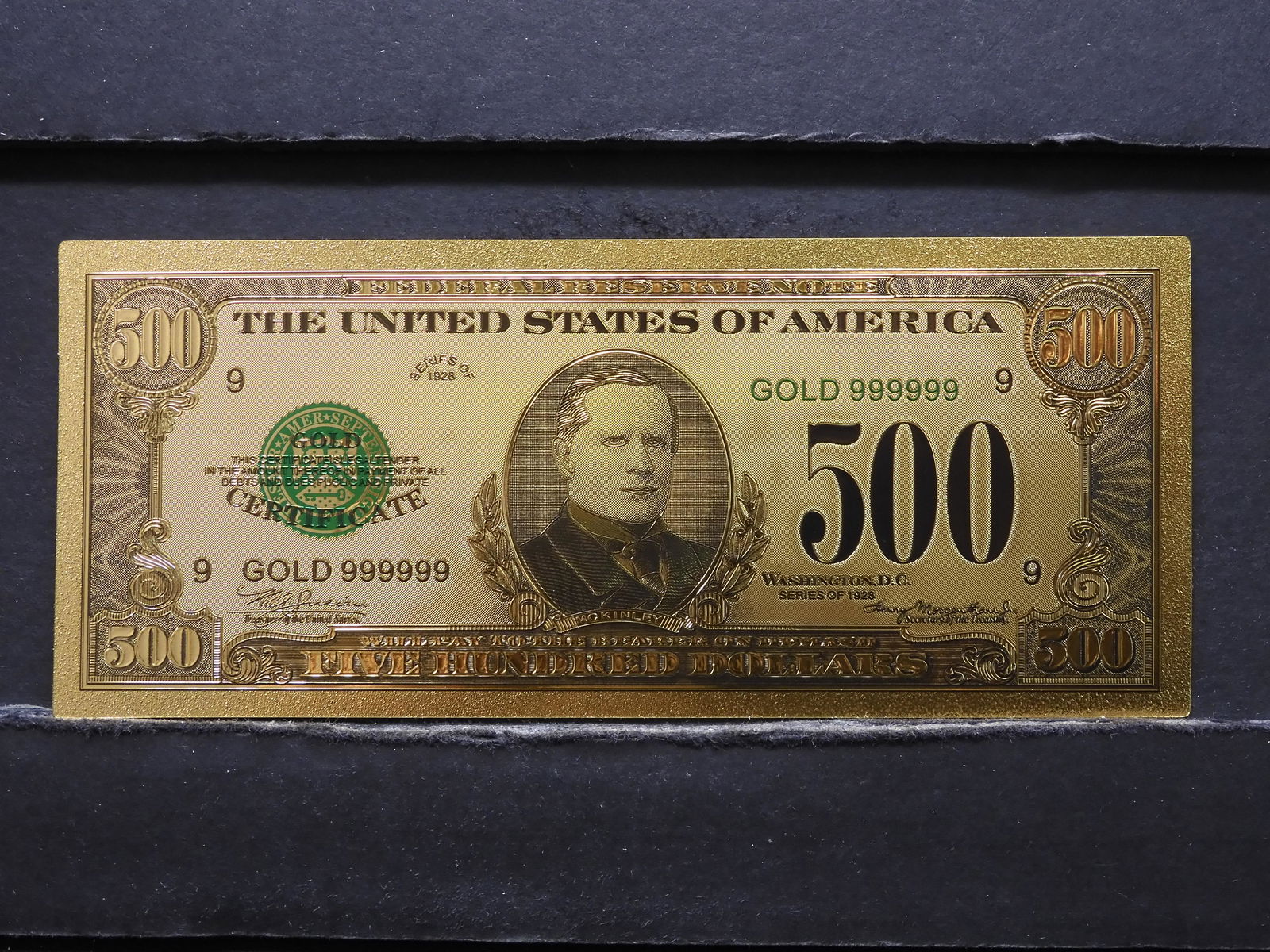 $500 Gold Certificate 24K Gold Foil Note (Not Legal (1 of 3)