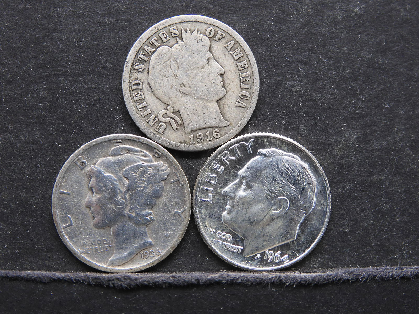 3 ERA SILVER DIMES (90%), BARBER/MERCURY/ROOSEVELT (1 of 2)