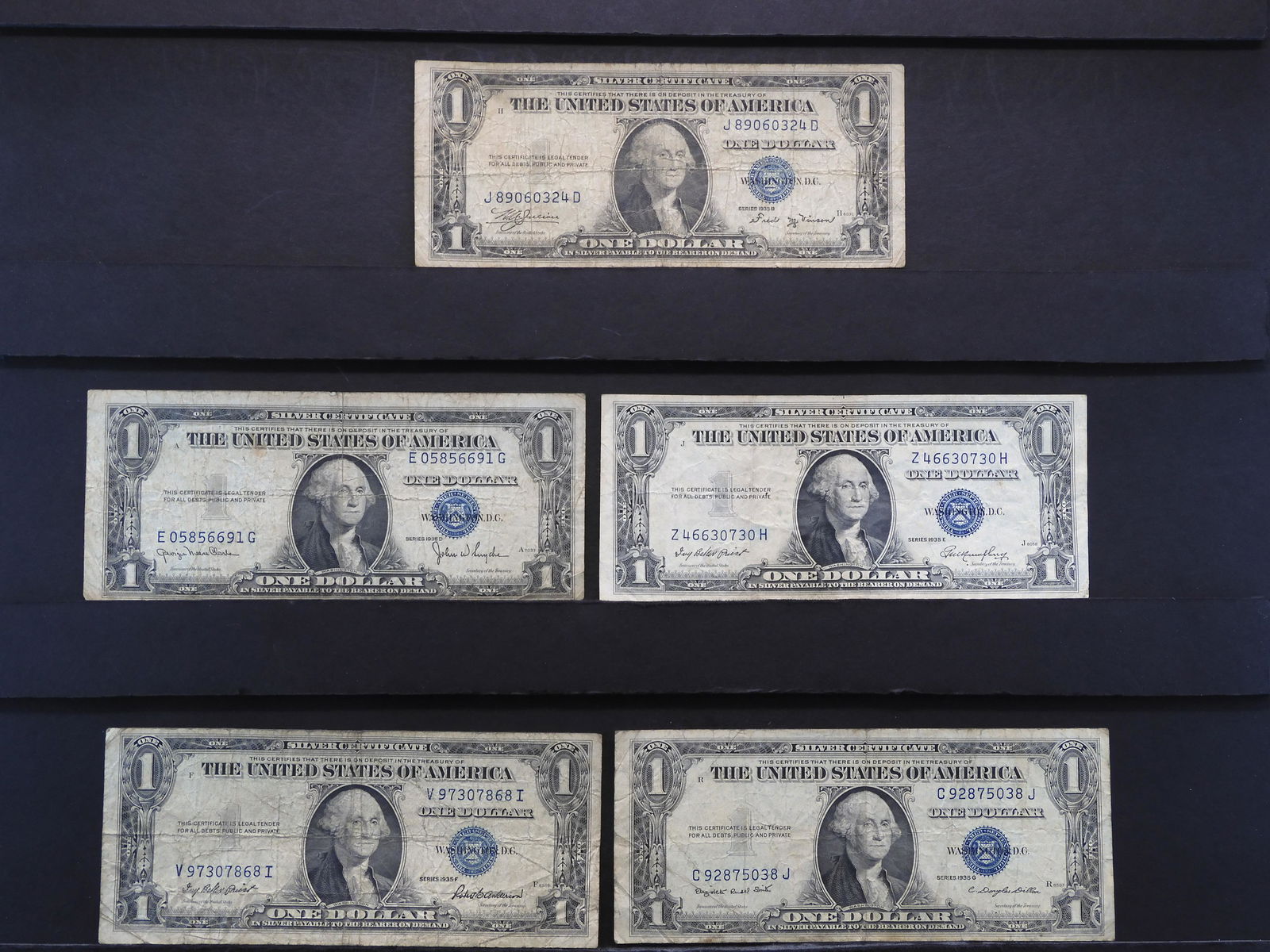 1935 B, D, E, F, G One Dollar Silver (1 of 5)