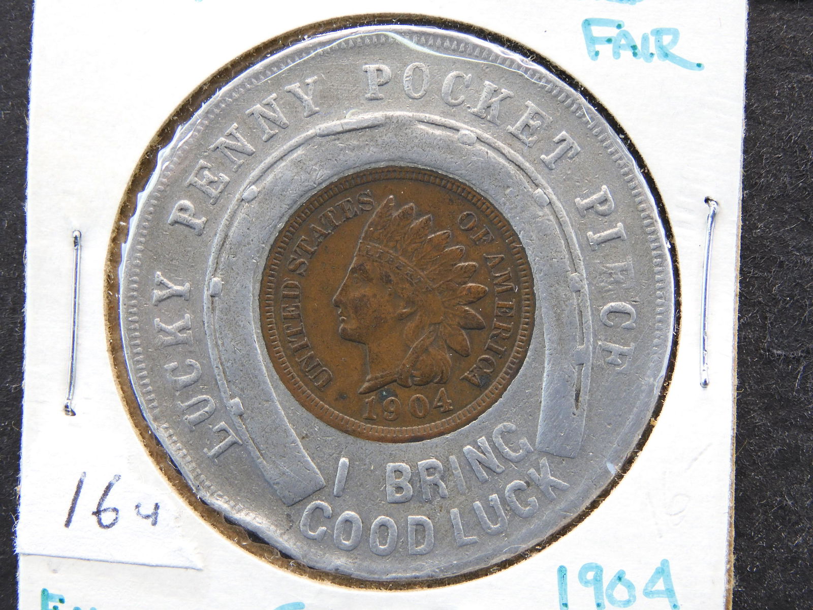 1904 St. Louis Worlds Fair Encased Uncirculated Indian (1 of 3)