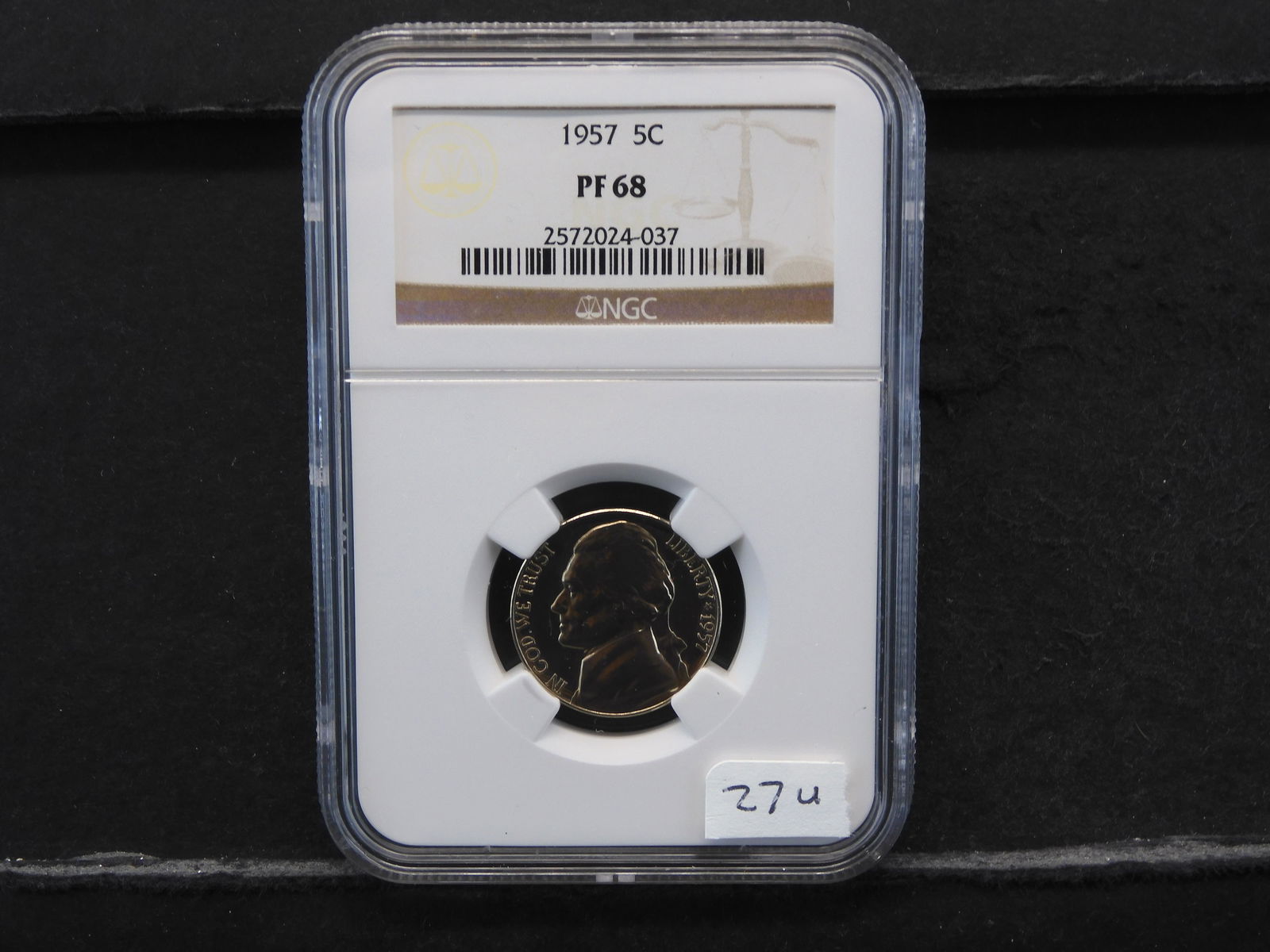 1957 NGC  Proof 68 Jefferson Nickel. Very High Grade. (1 of 4)