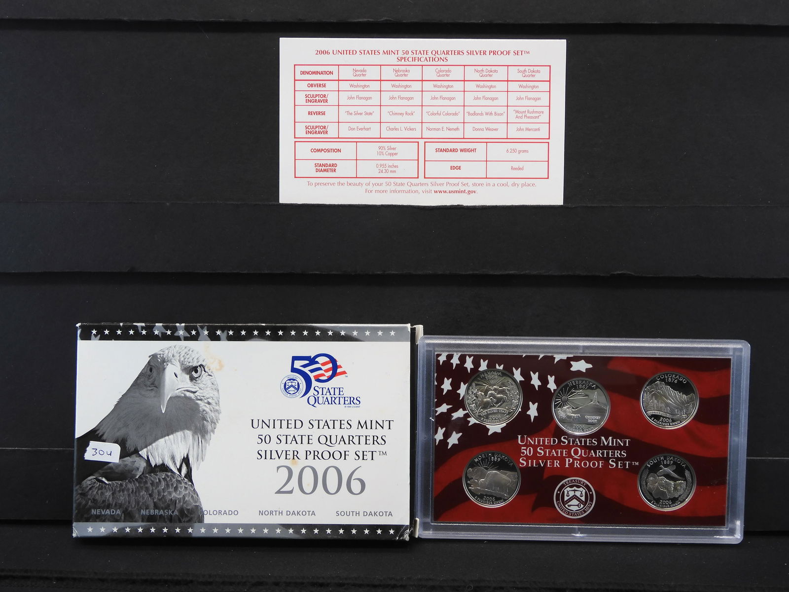 2006 Silver Proof Quarter Set. You get all 5- 90 (1 of 4)