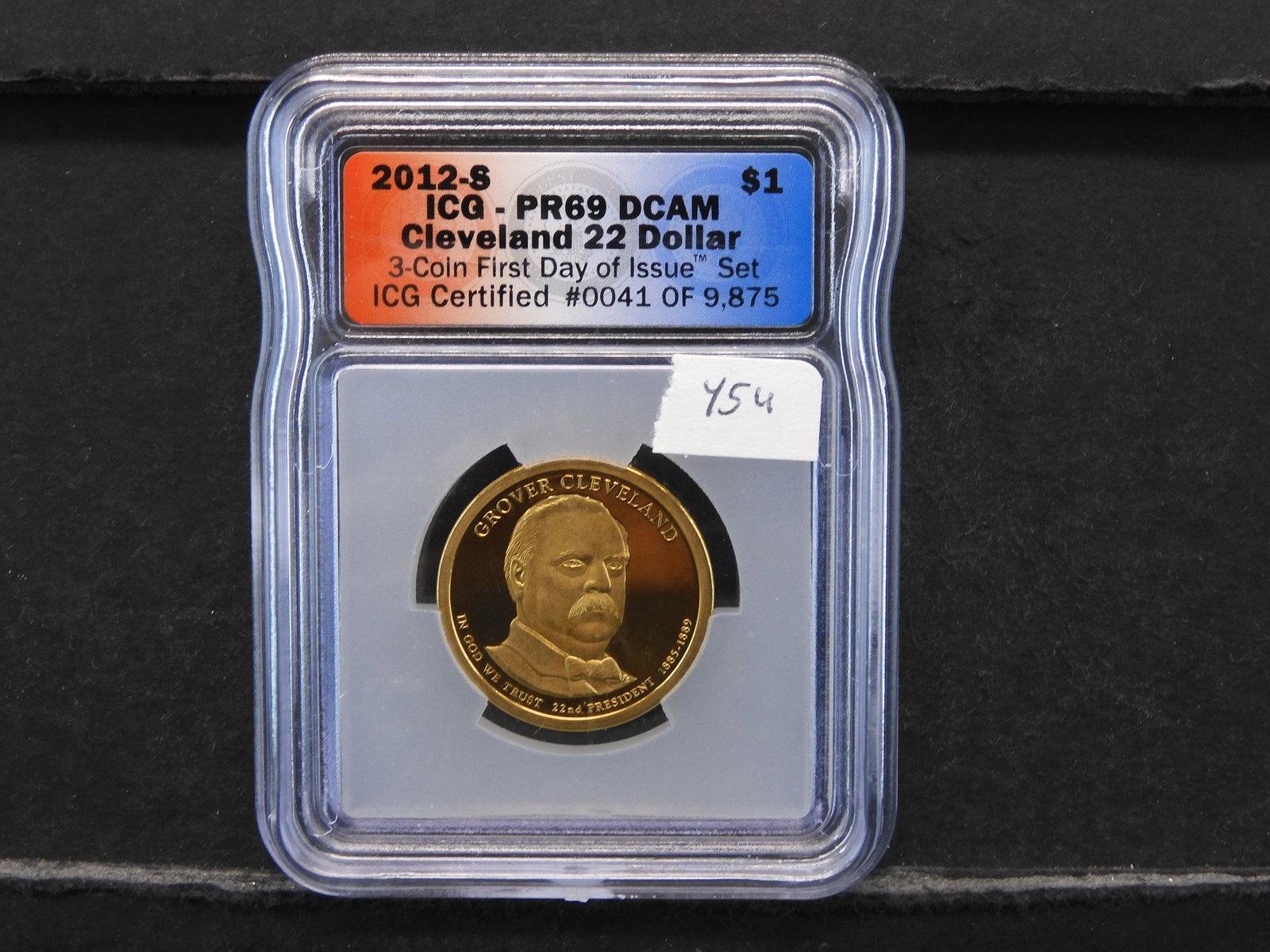2012-S Key-Date Grover Cleveland Presidential Dollar: 2012-S Key-Date Grover Cleveland Presidential Dollar Certified ICG PR69 DCAM. Lists at $45.