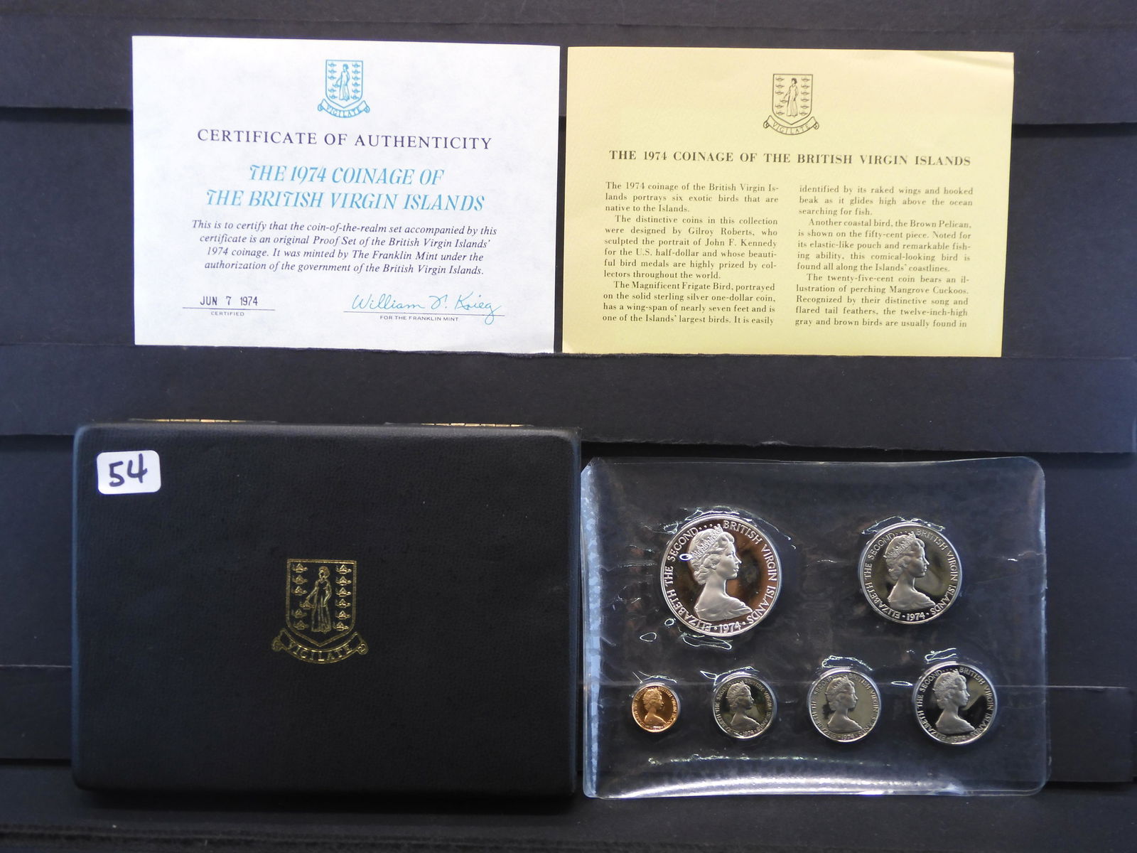 1974 British Virgin Islands Silver Proof Set - Rare (1 of 5)