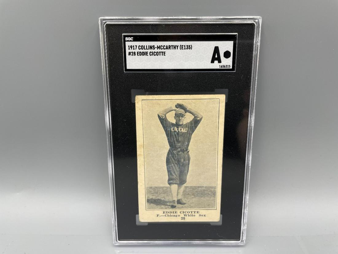 1917 Collins McCarthy #11 Eddie Cicotte(Black Sox) SGC: 1917 Collins McCarthy #11 Eddie Cicotte(Black Sox) SGC Authentic - Ultra Rare - Rarely Offered