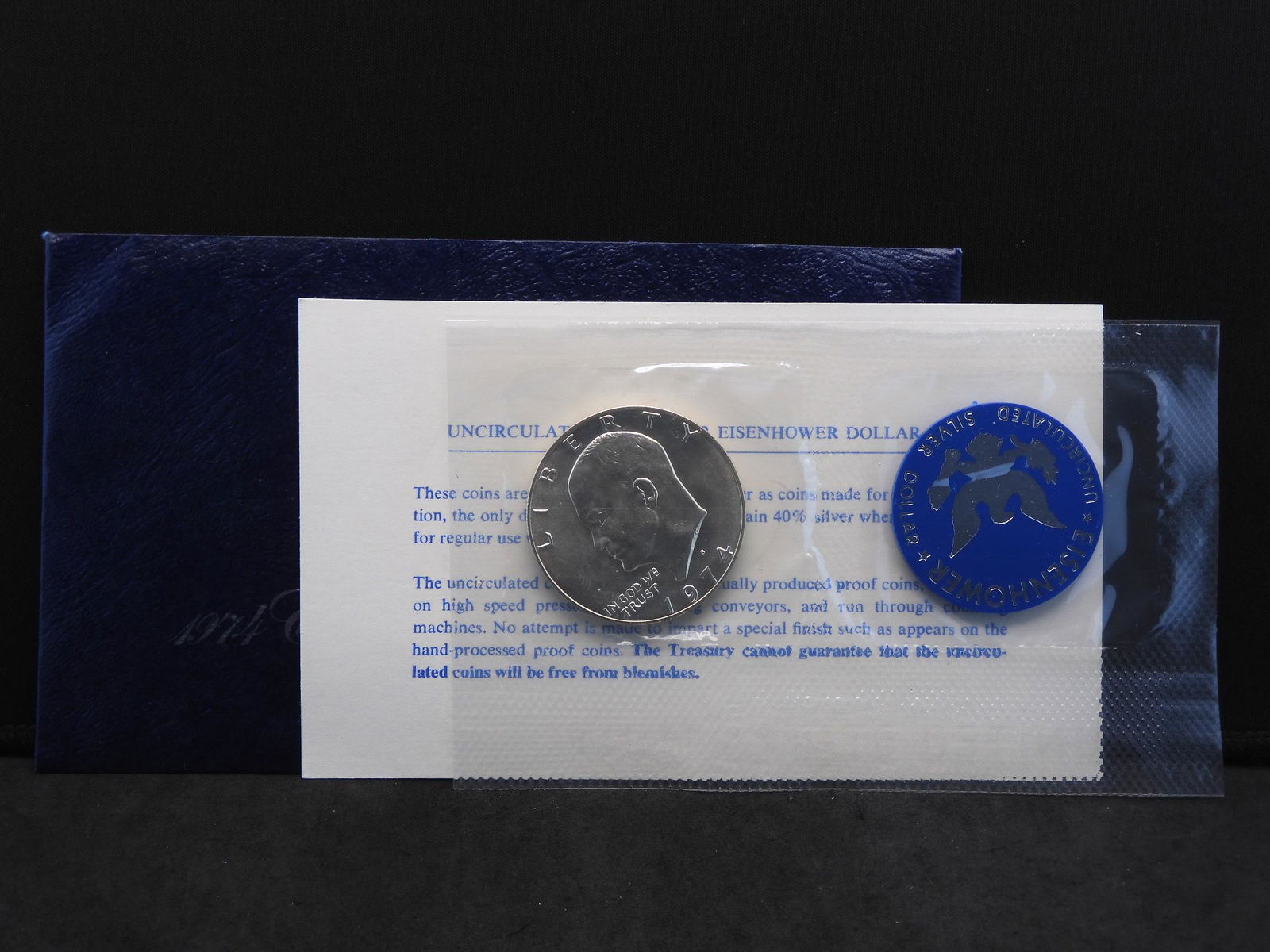 1974-S Eisenhower Ike Uncirculated 40% Silver Dollar (1 of 4)