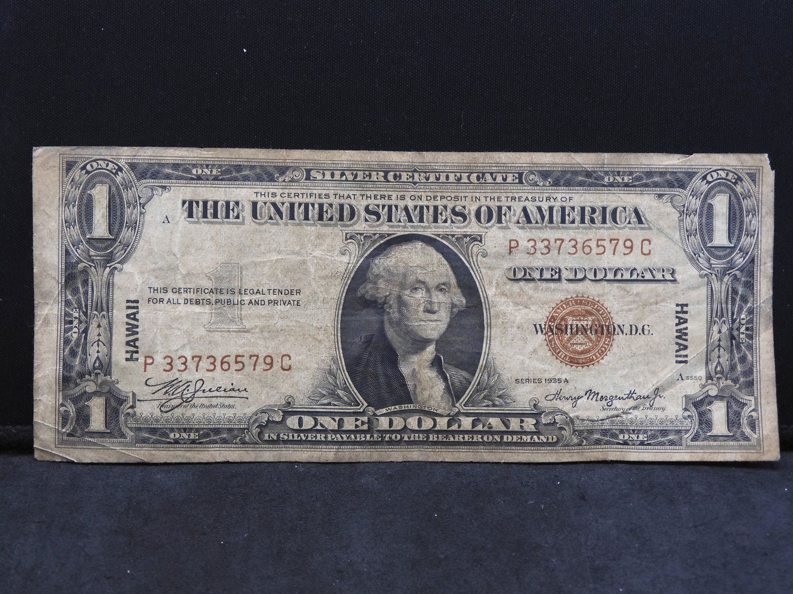 Series 1935 A U.S. Hawaii $1.00 Silver Certificate Note (1 of 3)