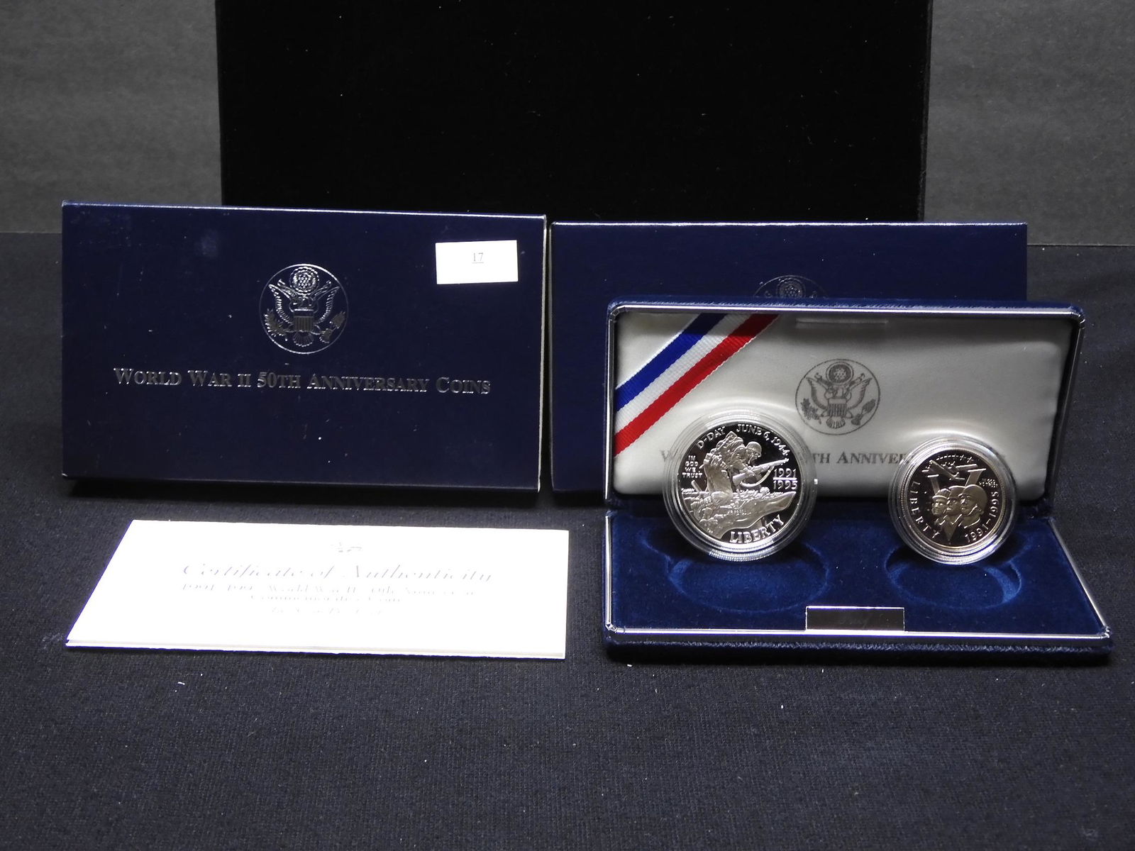 1991 - 1995 World War II 50th Anniv 2 Coin Proof Set (1 of 4)