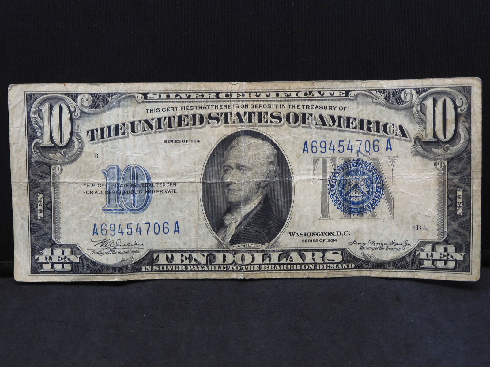 Series 1934 U.S. $10.00 Silver Certificate Note - (1 of 4)