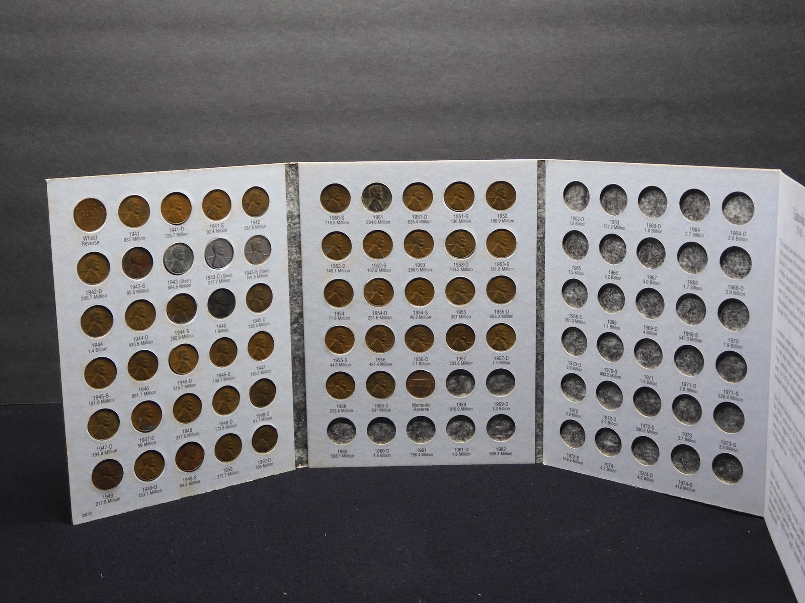 Partial Set Harris #2673 Lincoln Cent - 1941-1974 (53 (1 of 6)