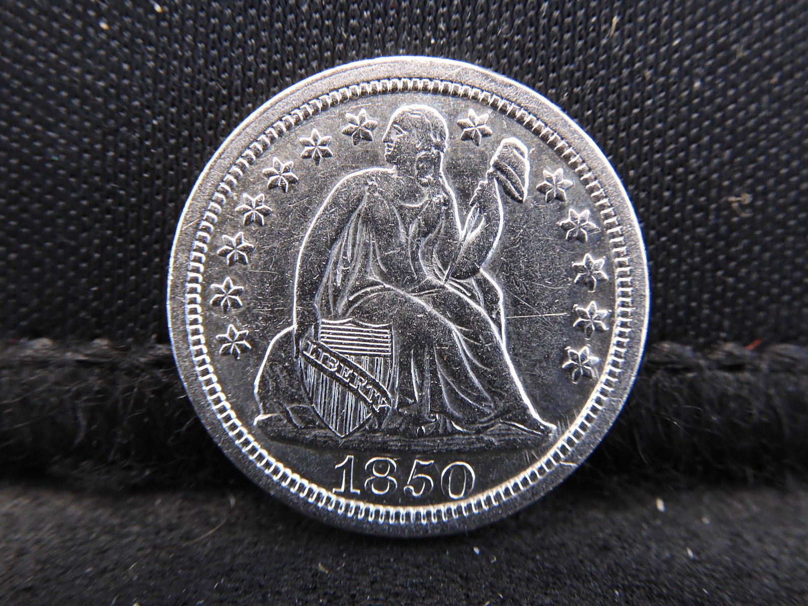 1850 Seated Liberty Silver Dime - Nice & Bright w/ (1 of 3)