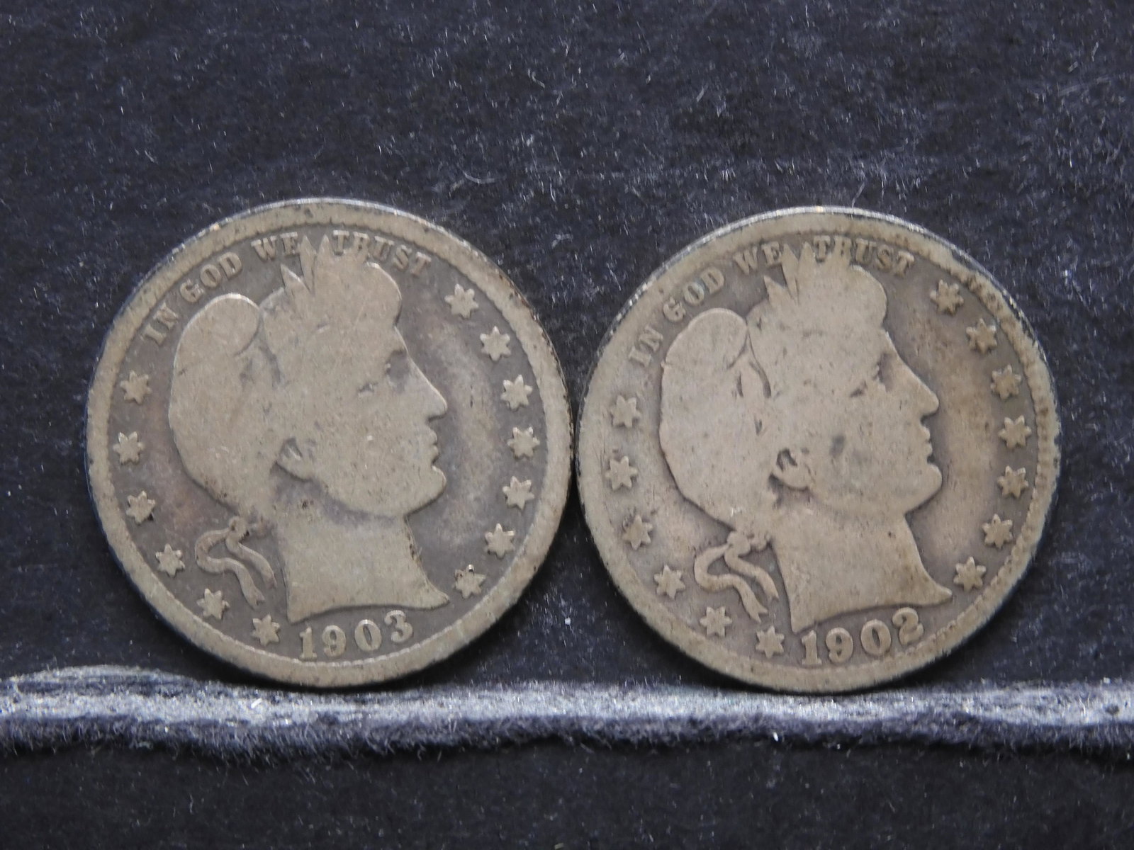 1902-O Barber quarter and 1903 Barber quarter (1 of 2)