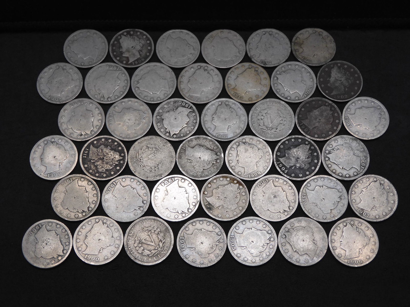 40 Mixed Date Liberty Head V Nickels (1 of 4)