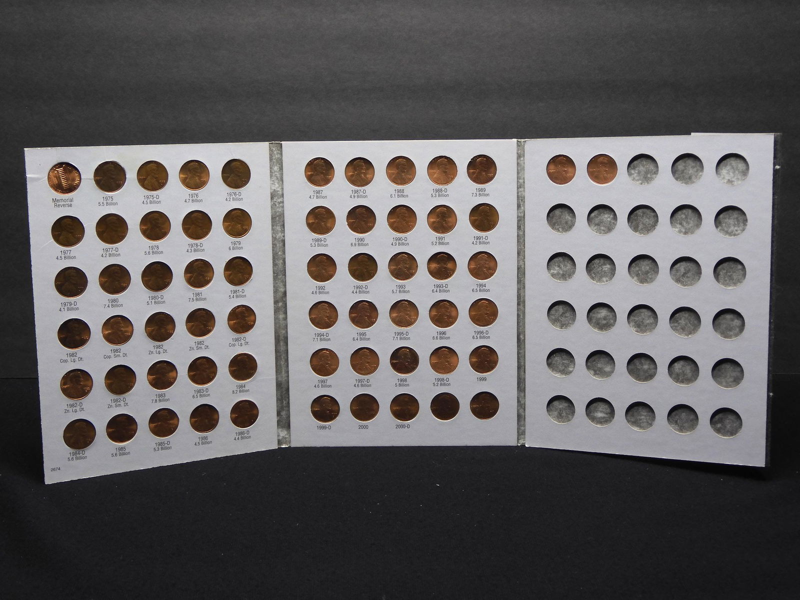 1975-2002 Lincoln Head Cent 62 Coin Set Housed in H.E. (1 of 7)