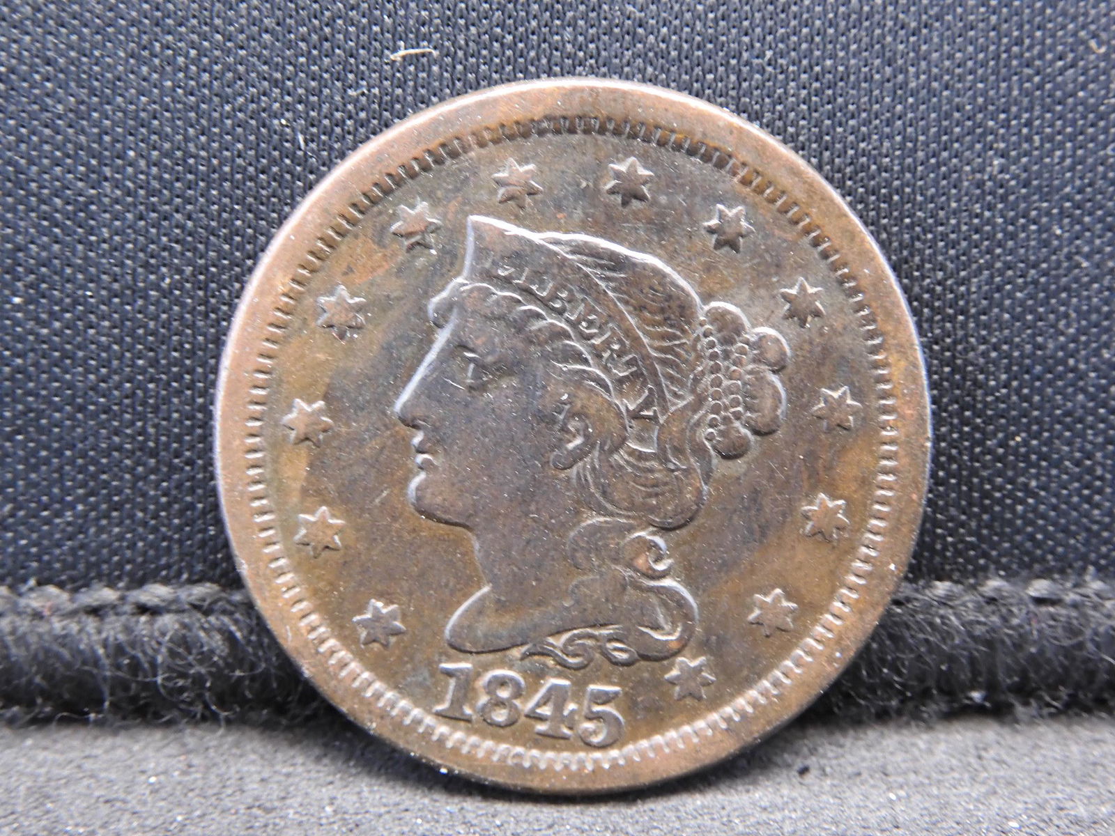 1845 US Large Cent.  Extremely Fine 40.  No corrosion. (1 of 2)