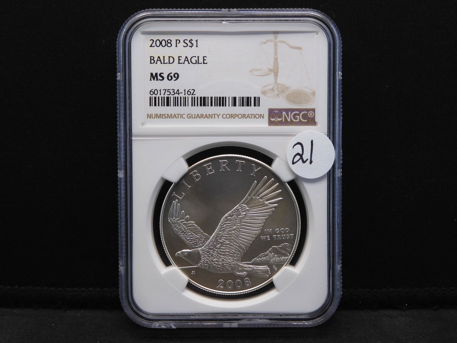 2008 P Bald Eagle Commemorative SILVER Dollar.  NGC (1 of 4)