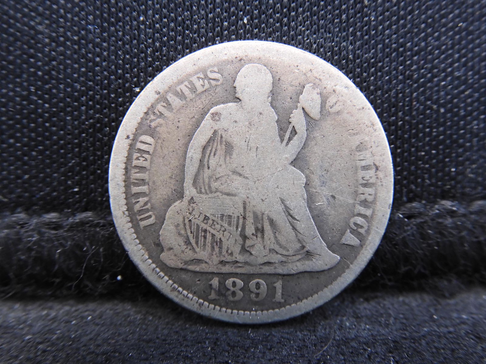 1891-O Liberty Seated Dime.  Avg Circ (1 of 2)