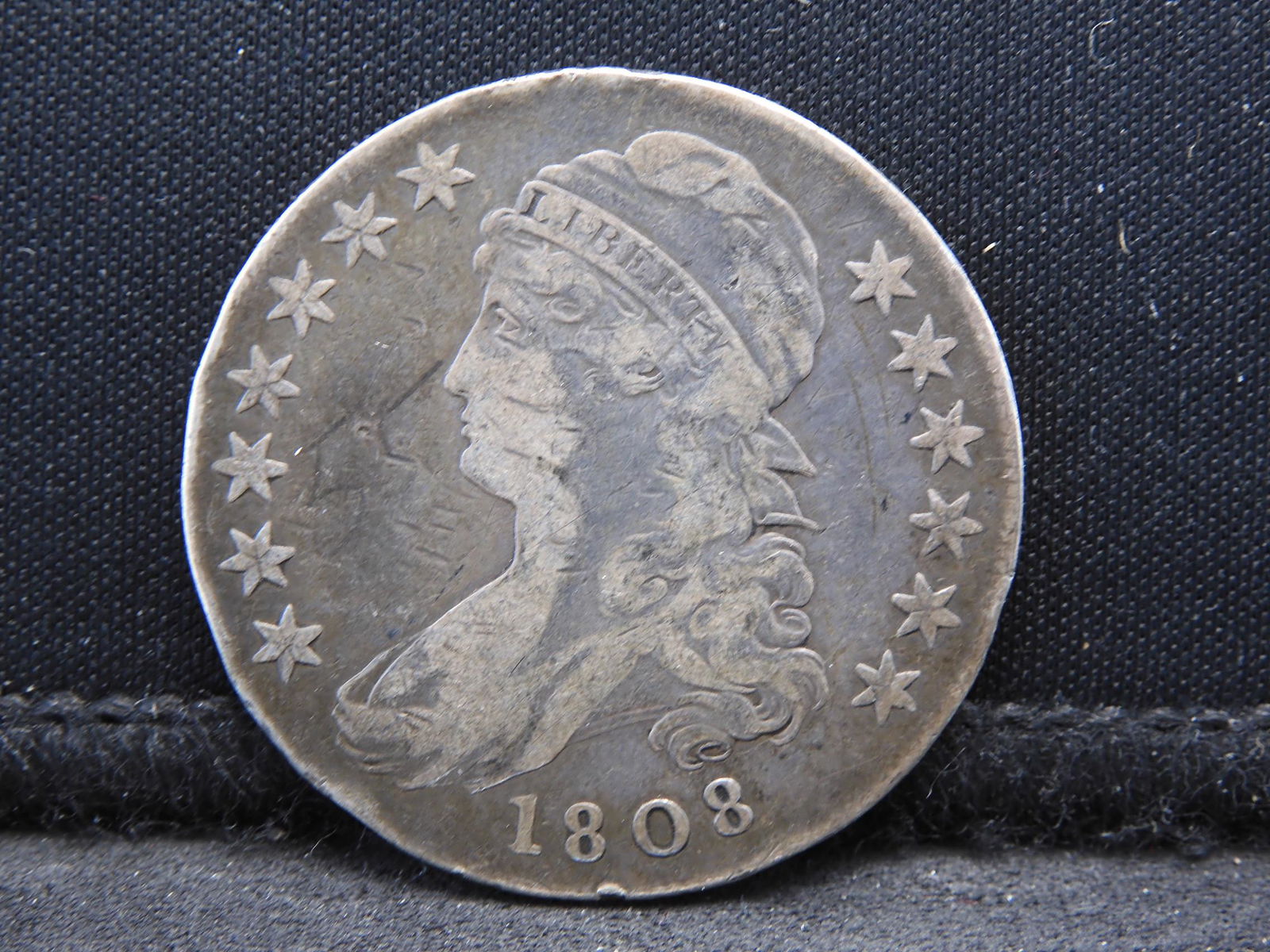 1808 Capped Bust Half-Dollar.  Fine++ w. minor obverse (1 of 3)