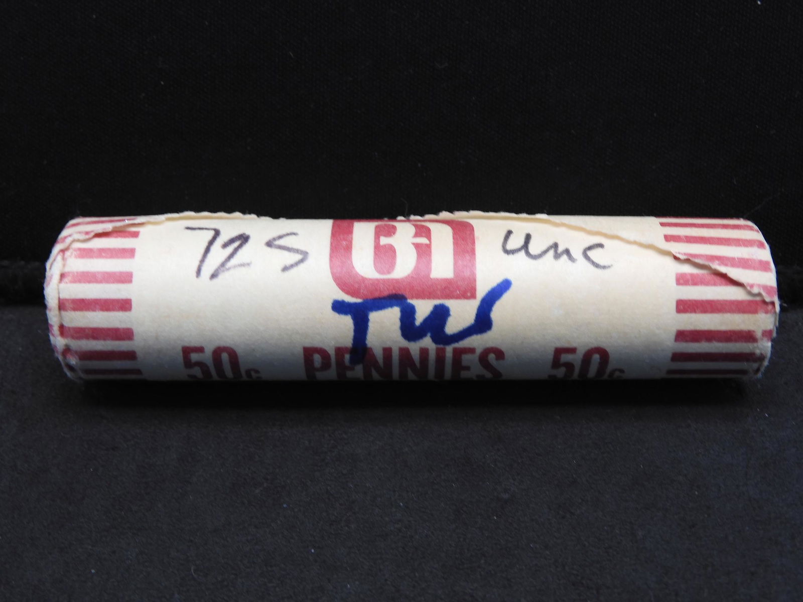 ORIGINAL FED Roll of 1972-S Lincoln Cents.  GEM UNC!! (1 of 3)