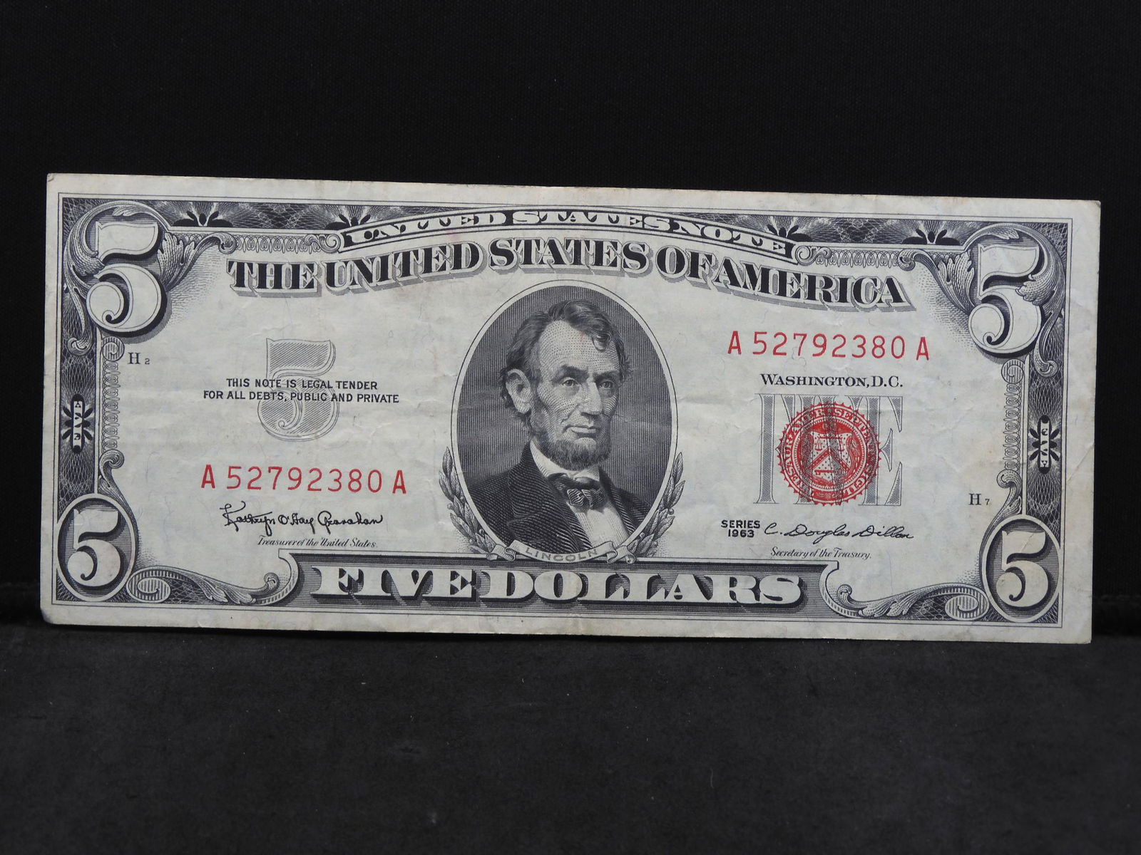 Series 1963 U.S. $5.00 Red Seal Note (1 of 3)
