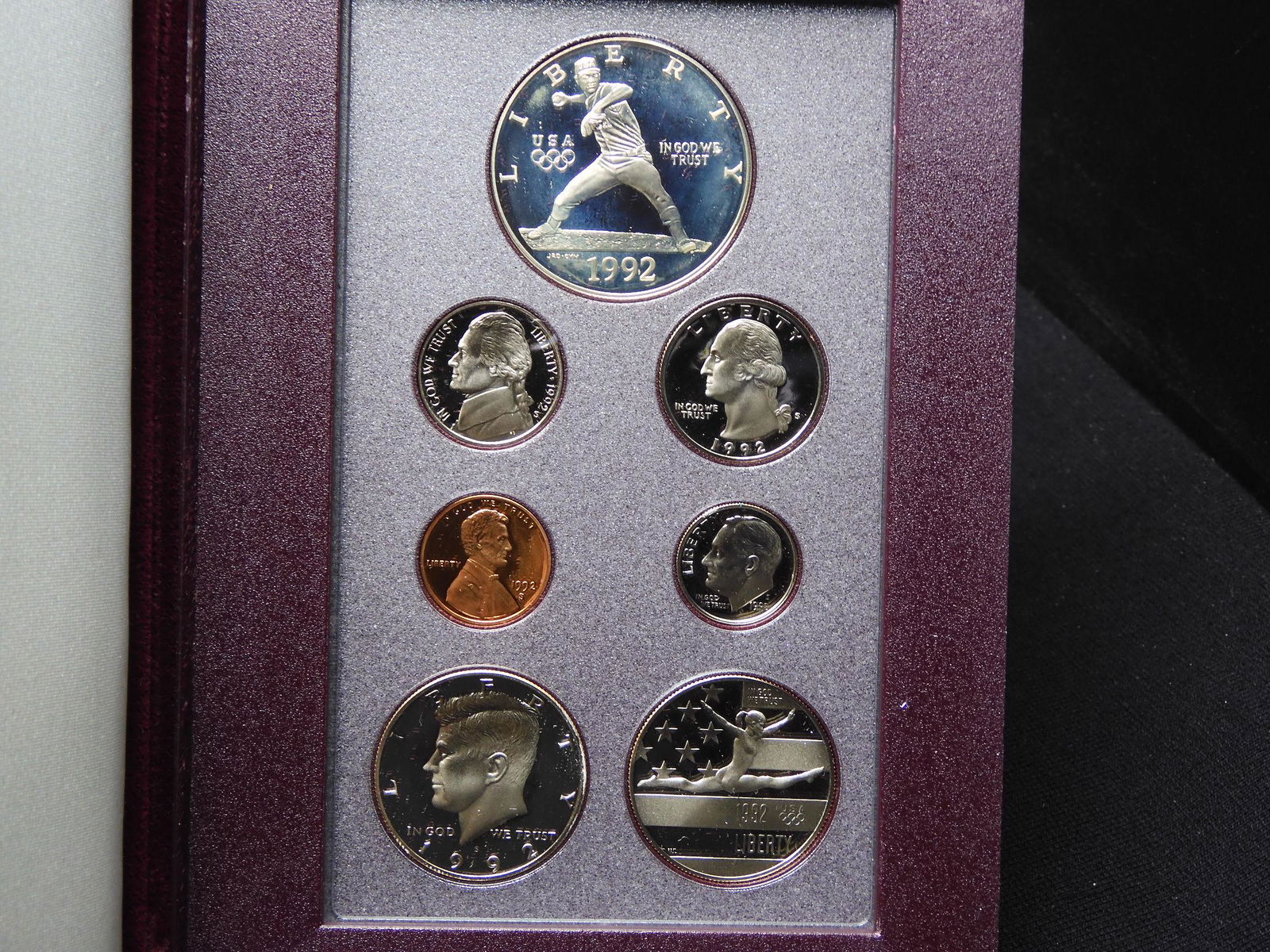 1992 U.S. Olympic Prestige 7 Coin Proof Set OGP (1 of 6)