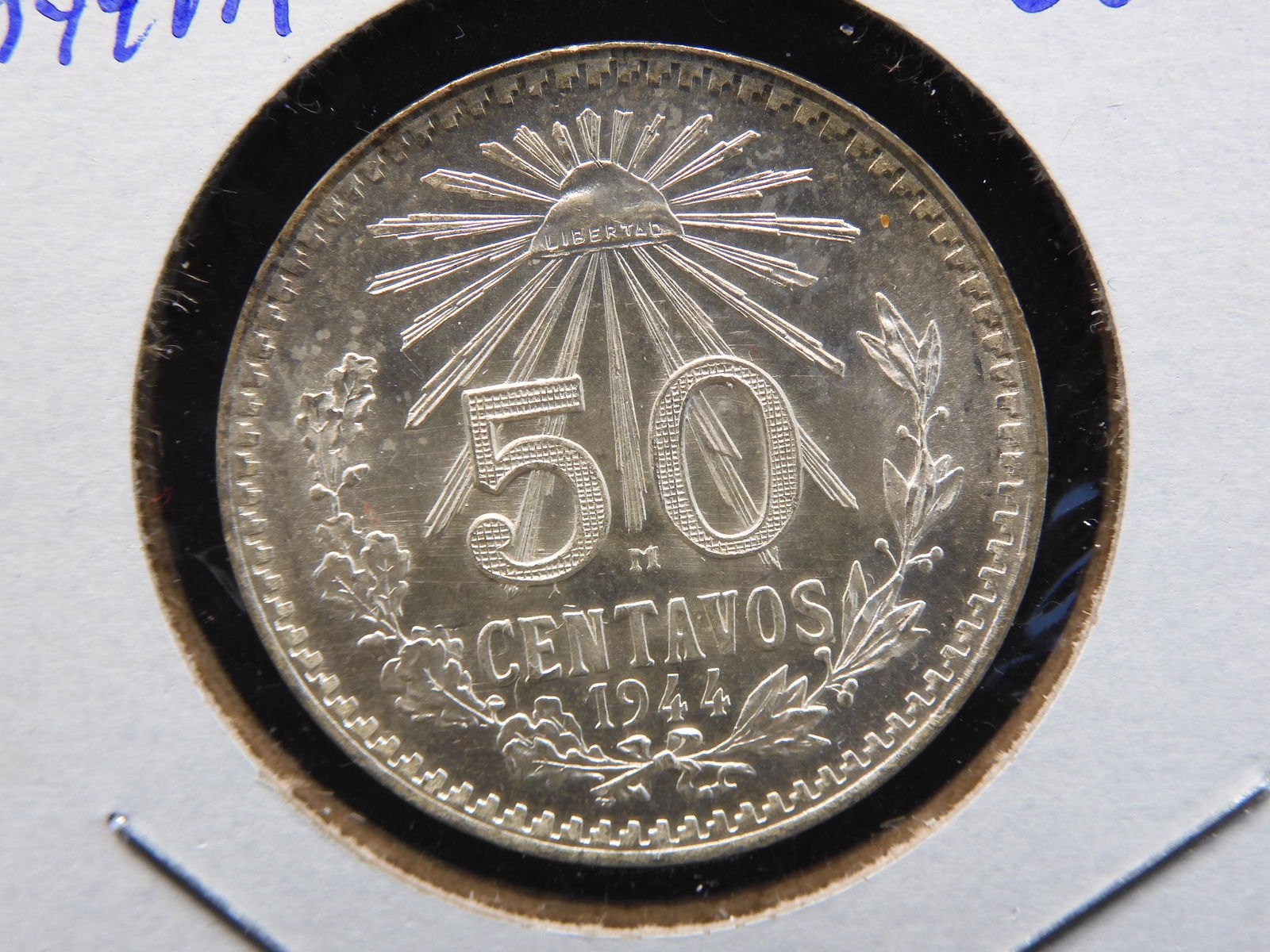 1944 M Mexico Silver 50 Centavo.  Great luster and few (1 of 3)
