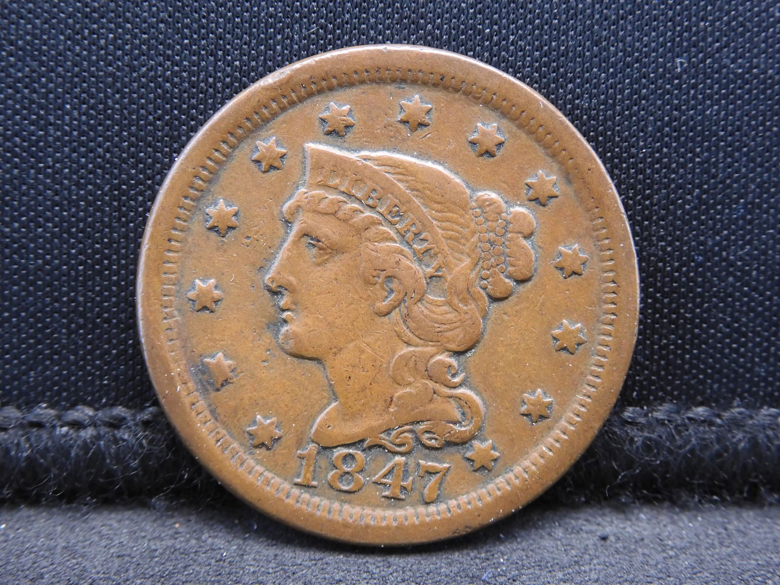 1847 Large Cent.  All details visible with light wear. (1 of 2)